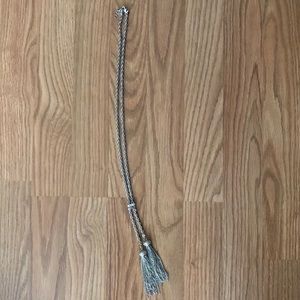 Banana Republic Long silver lariat with rhinestone